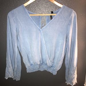 Cropped Denim Blouse